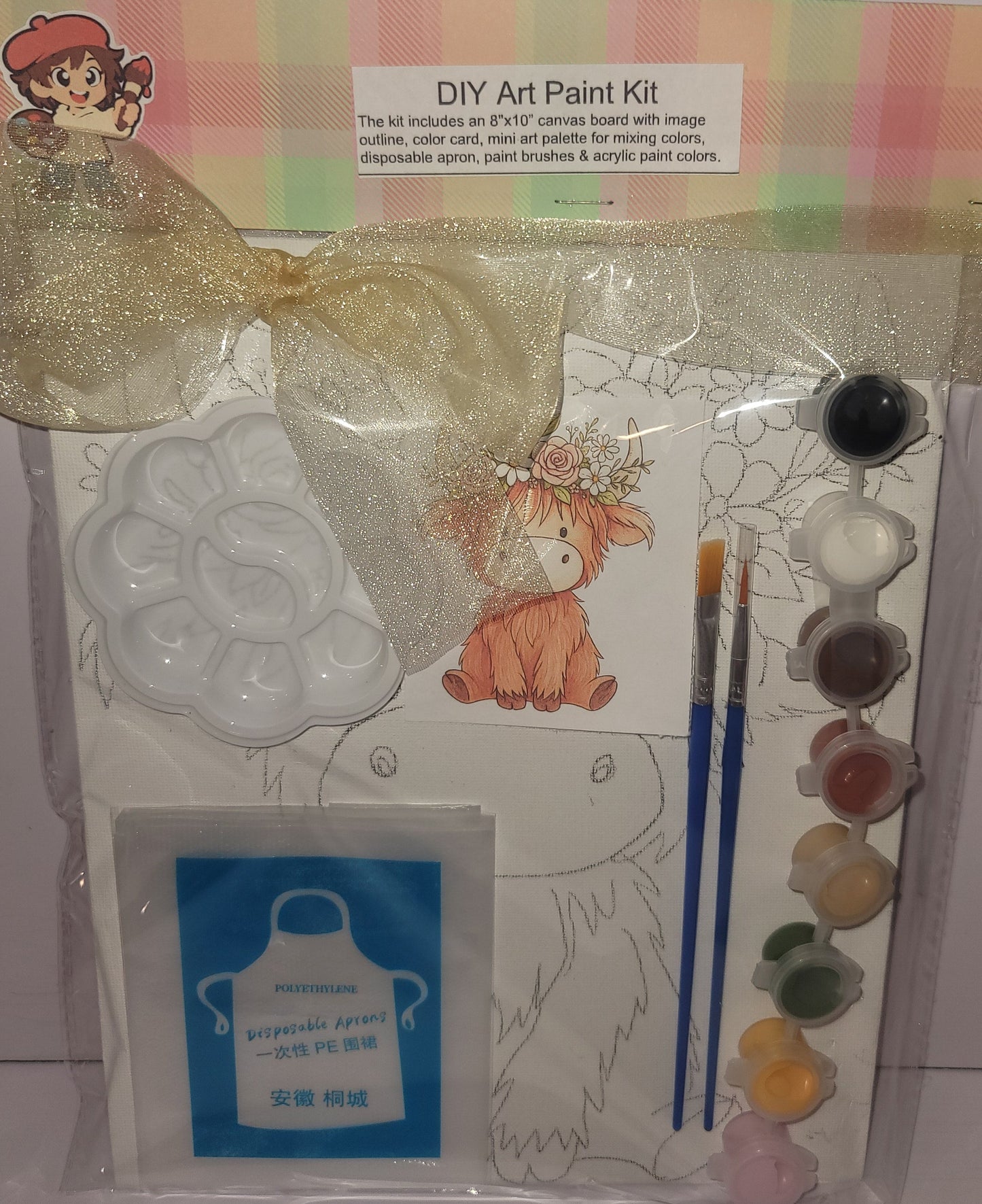 Painting Art Kit - Sweet Bessie, on 8in x 10in canvas