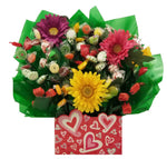Tart and Sour candy Bouquet gift basket box (Swirly Heart)