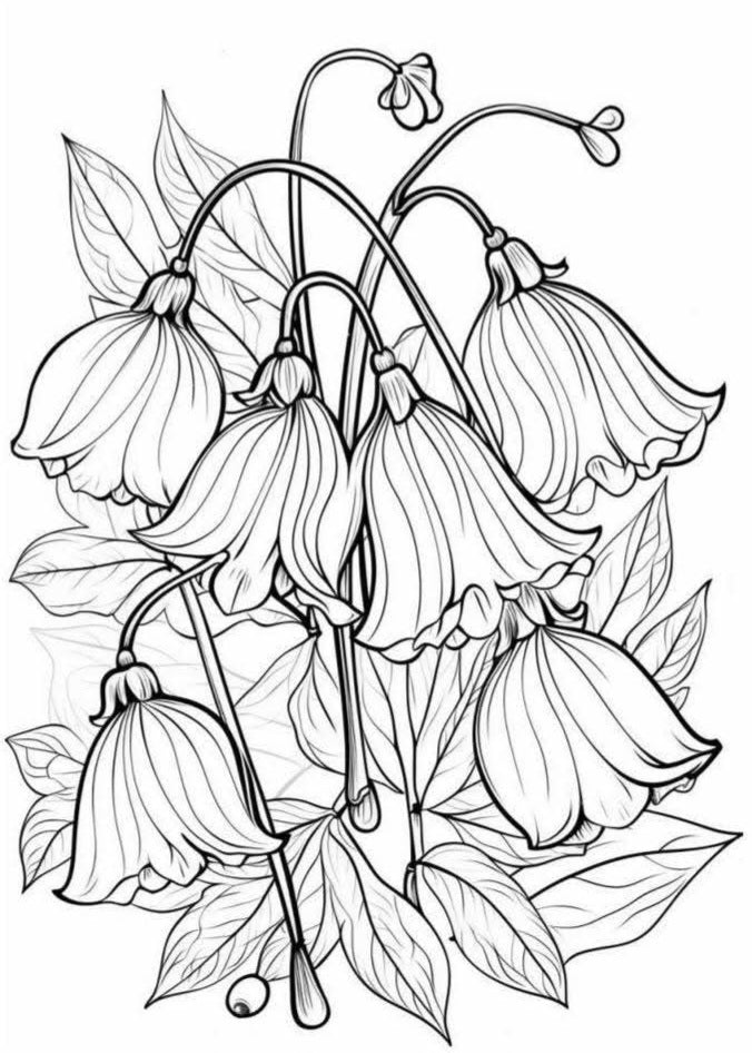 Painting Art Kit - Bluebell flower, on 8in x 10in canvas board