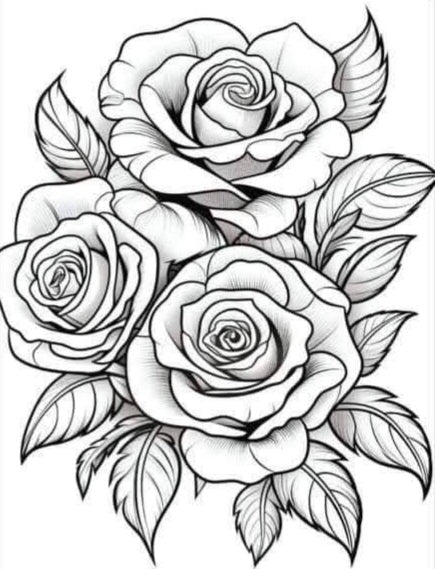 Painting Art Kit -  Three Red Roses, on 11in x 14in stretched canvas with wood easel