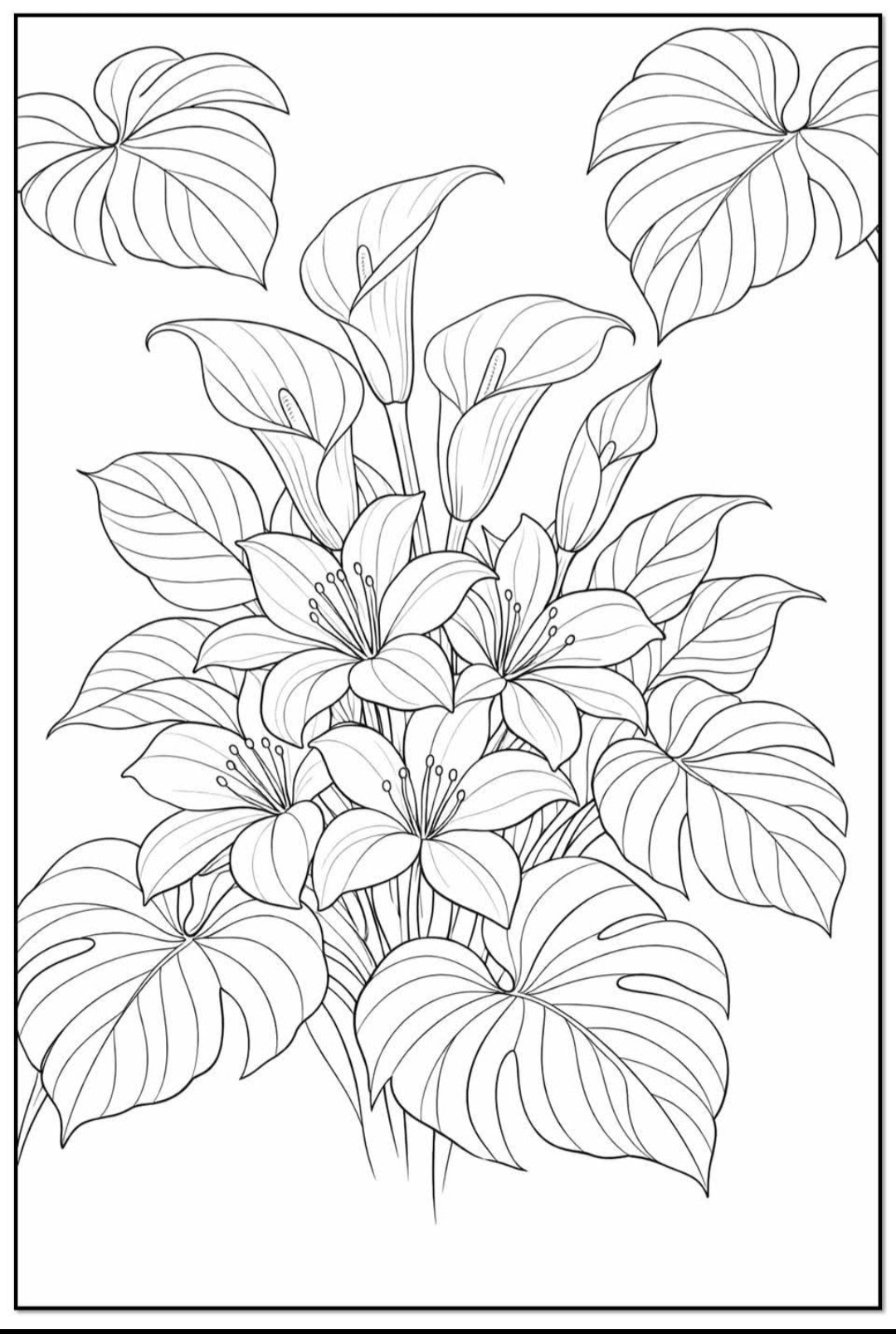 Painting Art Kit -  Pink lilies with purple calla lilies, on 11in x 14in stretched canvas with wood easel