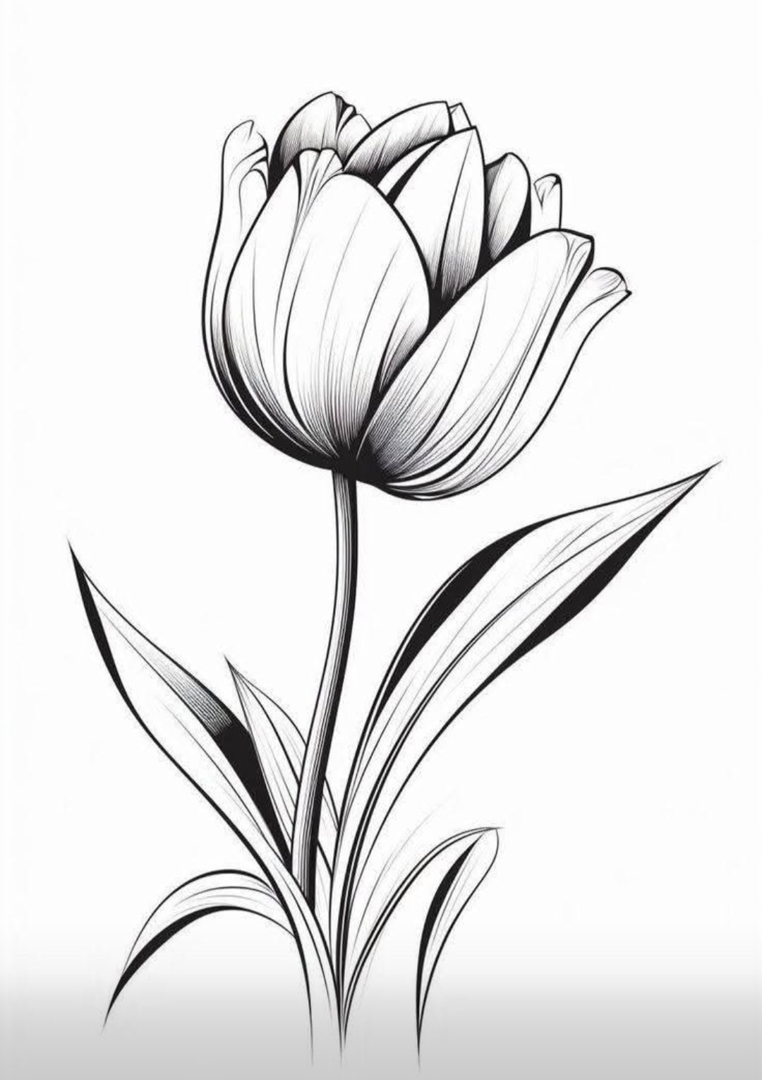 Painting Art Kit - Yellow Tulip flower, on 8in x 10in canvas board