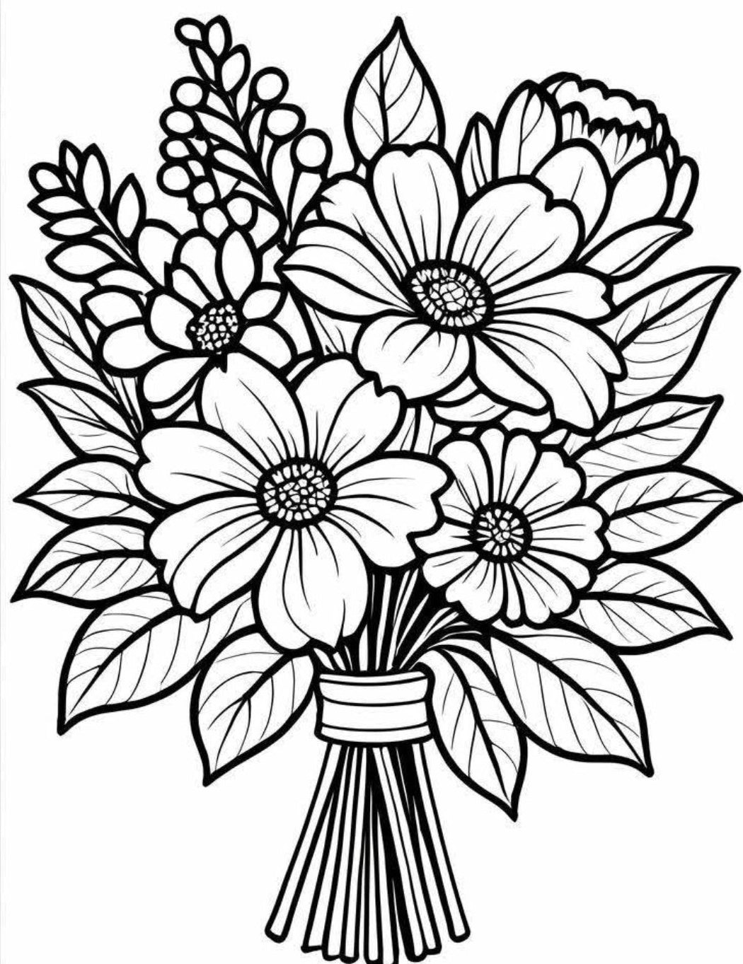 Painting Art Kit - Daisy & Peonies flower bundle, on 11in x 14in stretched canvas with wood easel