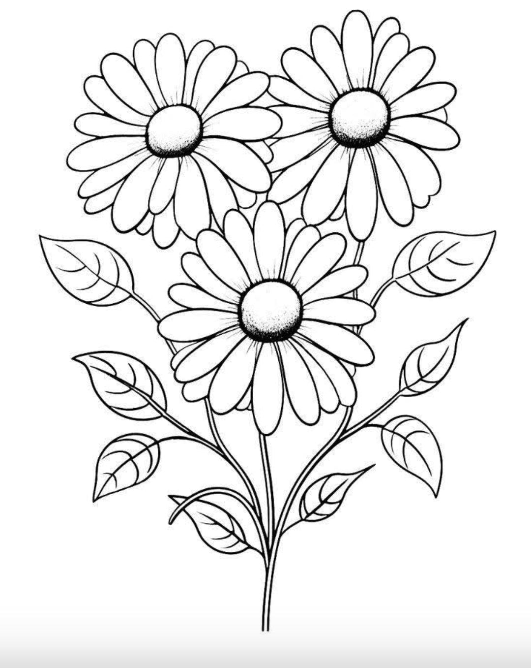 Painting Art Kit - Three White Daisies, on 8in x 10in canvas board