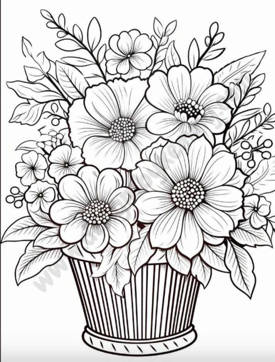 Painting Art Kit - Gerbera Daisy basket of flowers, on 11in x 14in stretched canvas with wood easel