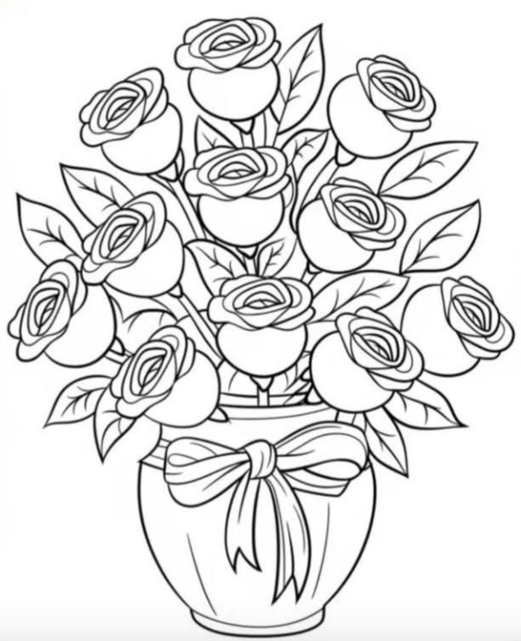 Painting Art Kit - Red Roses in Gold Vase, on 11in x 14in stretched canvas with wood easel