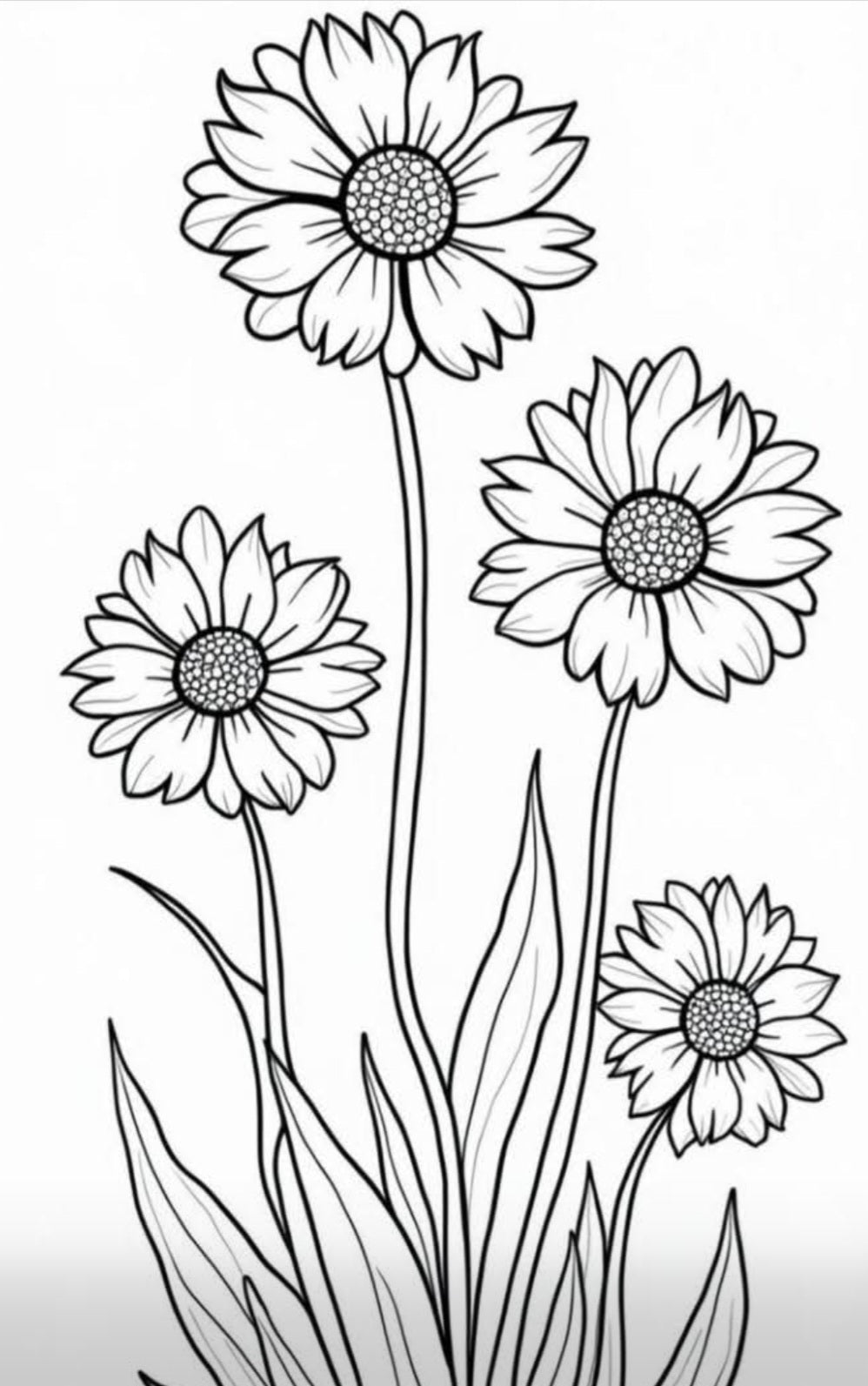 Painting Art Kit - White Daisy flowers, on 8in x 10in canvas board