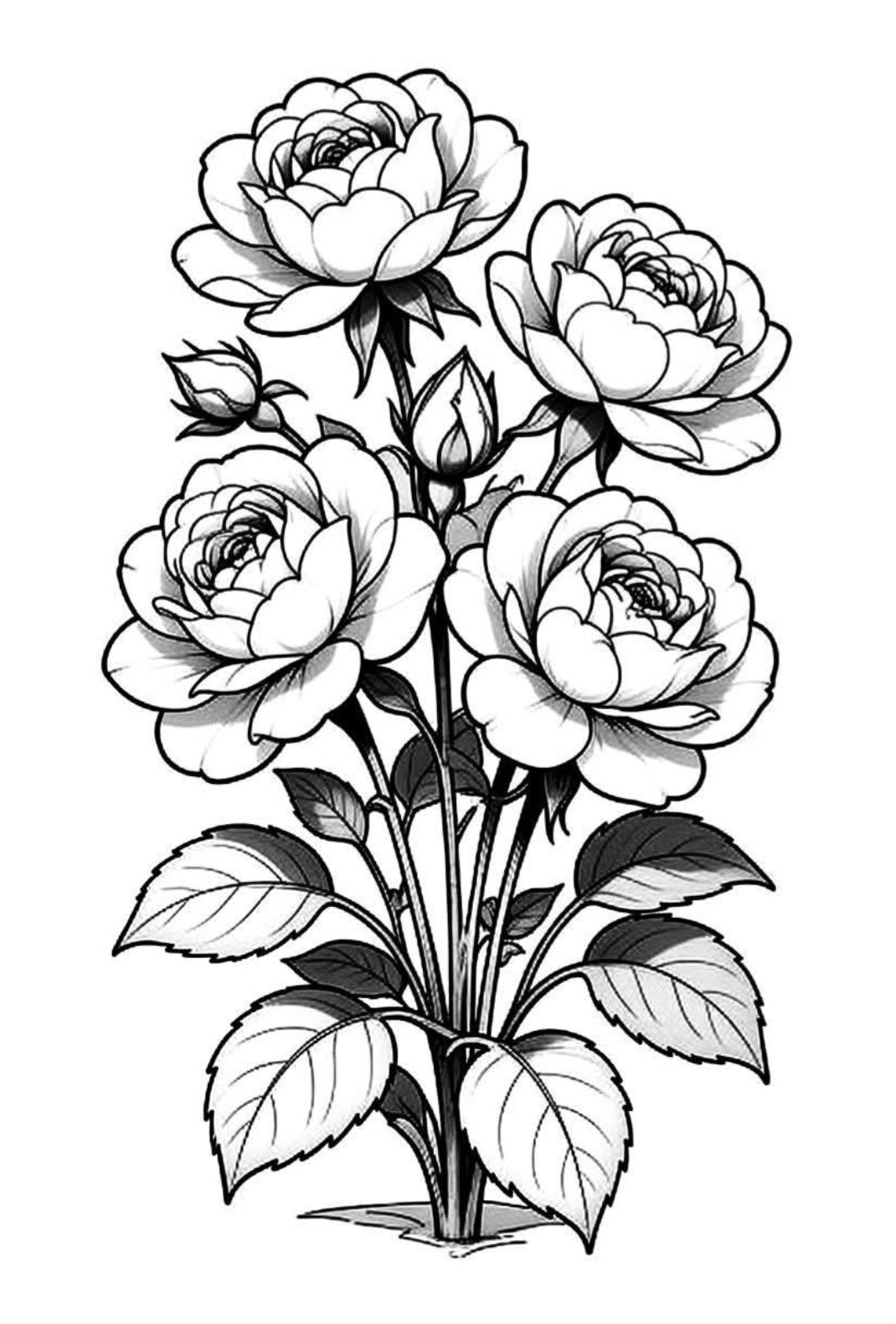 Painting Art Kit - Pink Roses, on 11in x 14in stretched canvas with wood easel