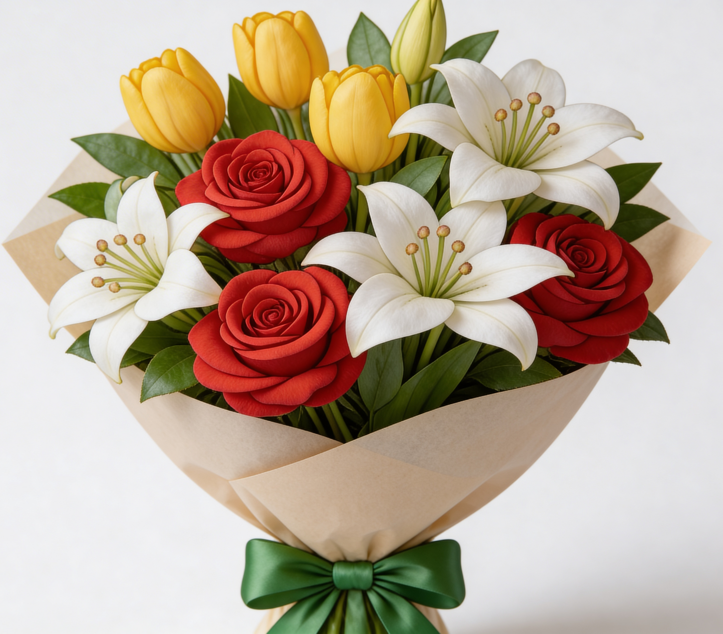 Painting Art Kit - Roses Lillies and Tulips, on 11in x 14in stretched canvas with wood easel
