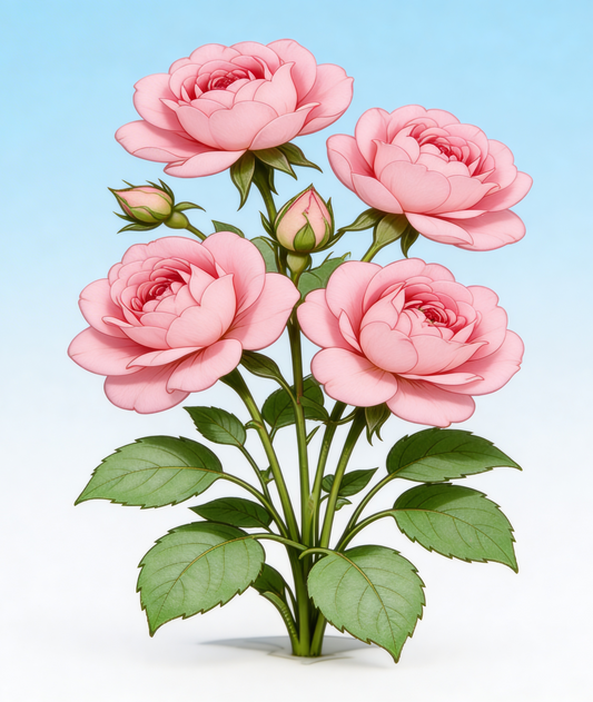 Painting Art Kit - Pink Roses, on 11in x 14in stretched canvas with wood easel