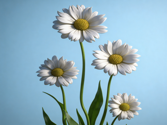 Painting Art Kit - White Daisy flowers, on 8in x 10in canvas board