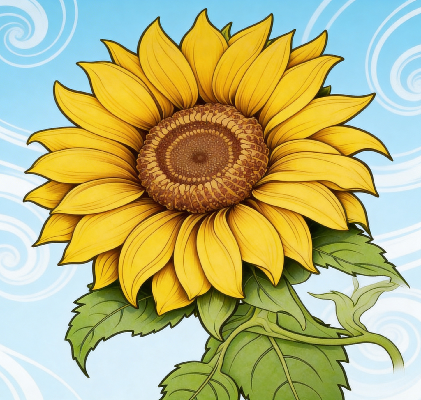 Painting Art Kit - Single Sunflower, on 8in x 10in canvas board