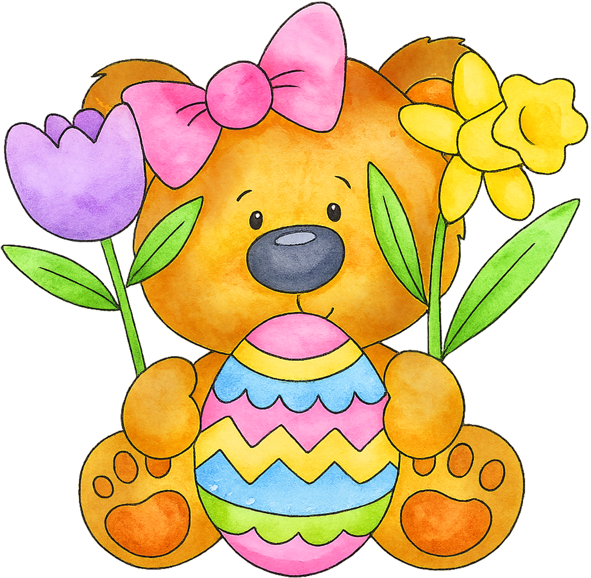Painting Art Kit - Sitting Easter Bear, on 8in x 10in canvas board