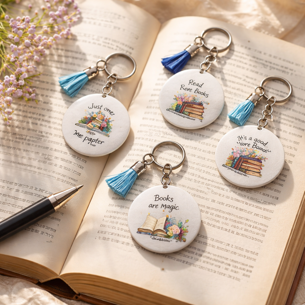 Acrylic keychains - Love to Read, Set of 20