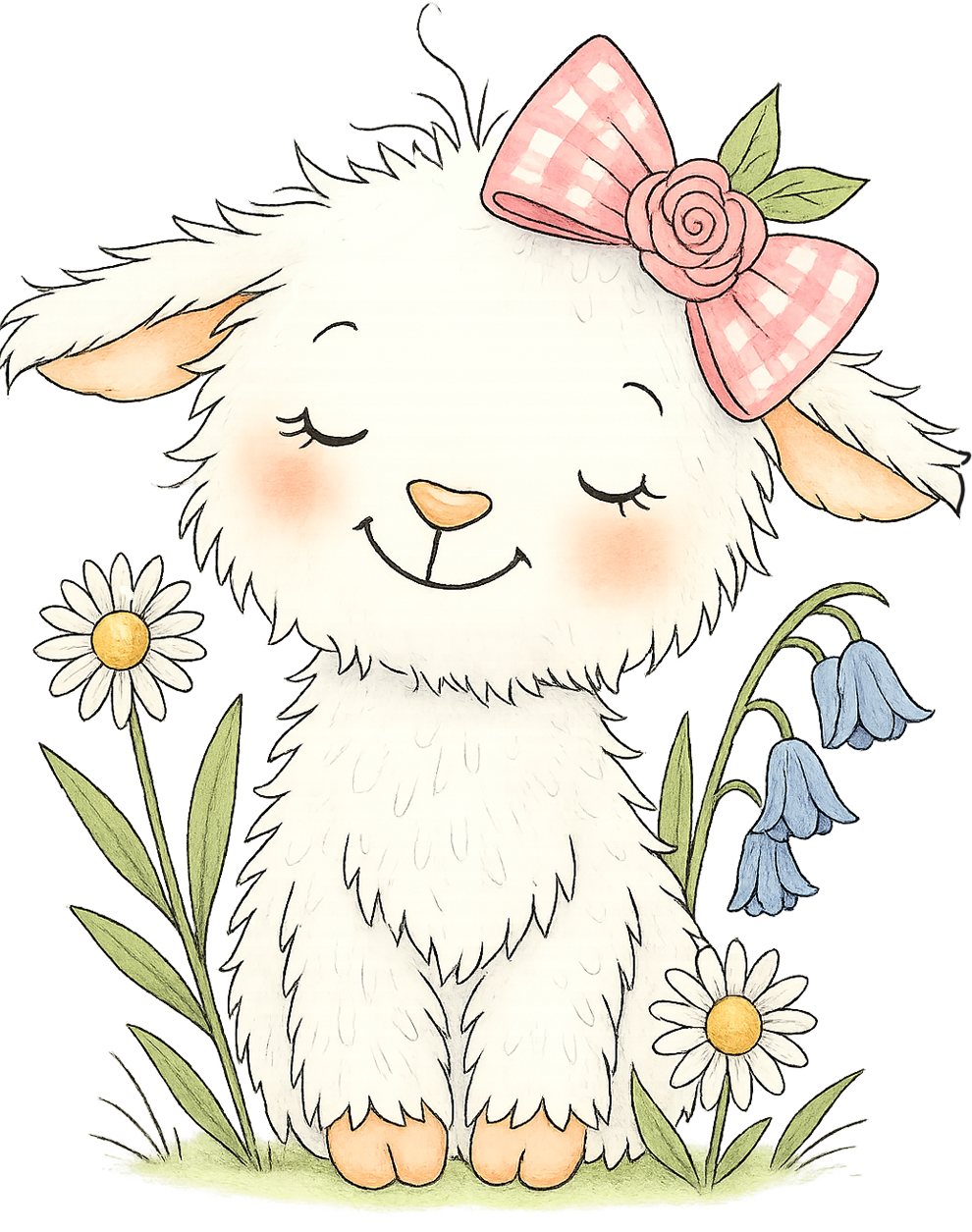 Painting Art Kit - Easter Lamb, on 8in x 10in canvas board