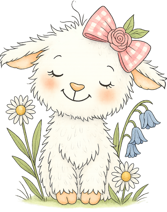 Painting Art Kit - Easter Lamb, on 8in x 10in canvas board