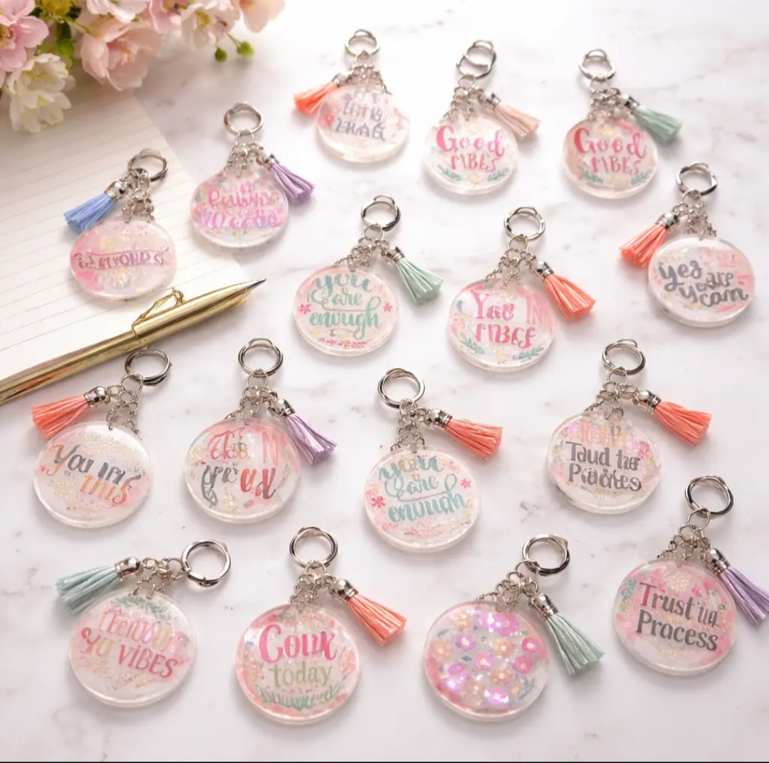 Acrylic keychains - Inspirational, Set of 20