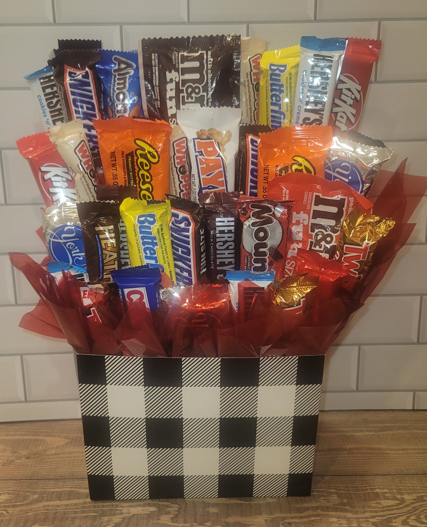 Buffalo Plaid Gift Box - Chocolate Candy Bouquet