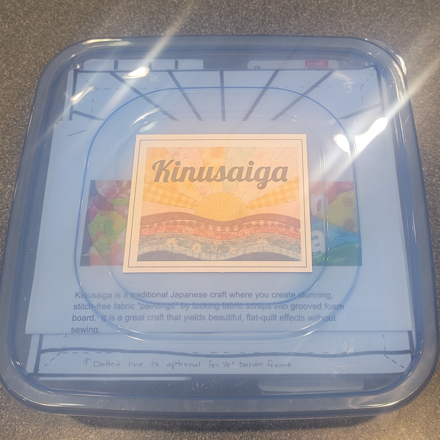 Craft kit: Kinusaiga - "Sunset", a fabric tucking "no sew" collage art