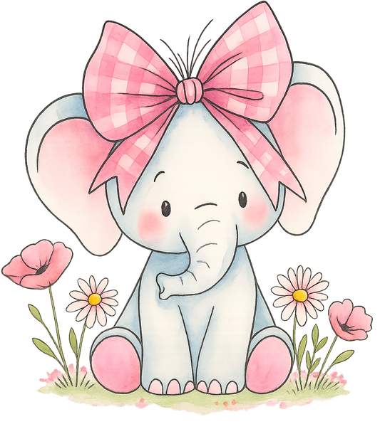 Painting Art Kit - Pretty Elephant, on 8in x 10in canvas board