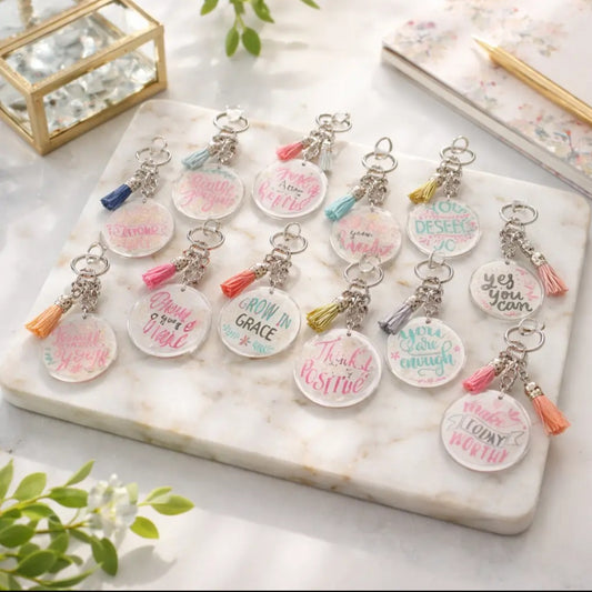 Acrylic keychains - Inspirational, Set of 20