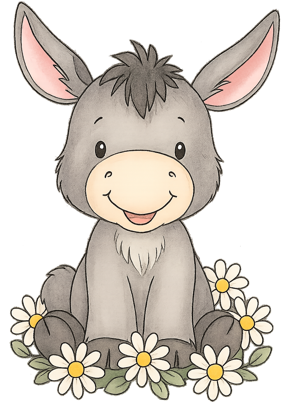 Painting Art Kit - Jack the Donkey, on 8in x 10in canvas board
