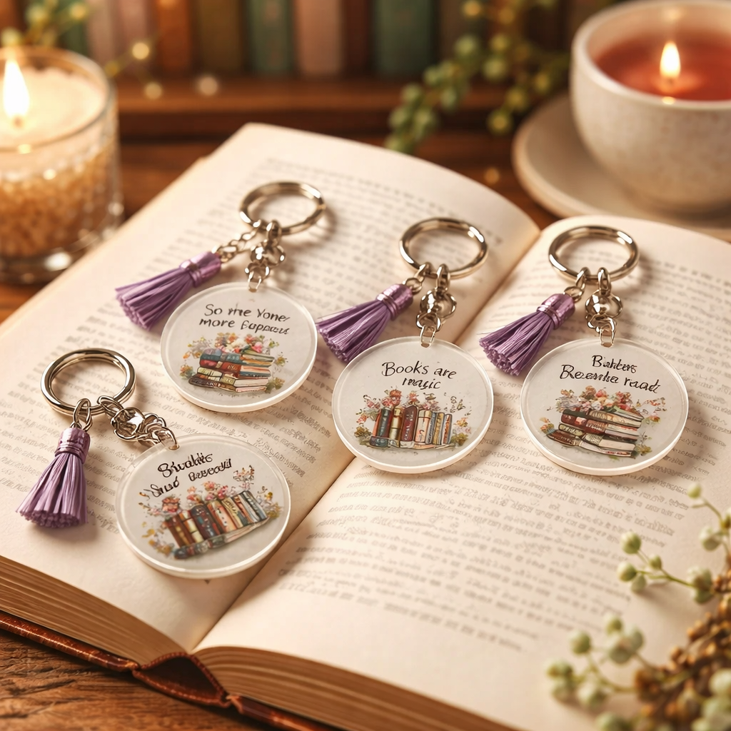Acrylic keychains - Love to Read, Set of 20