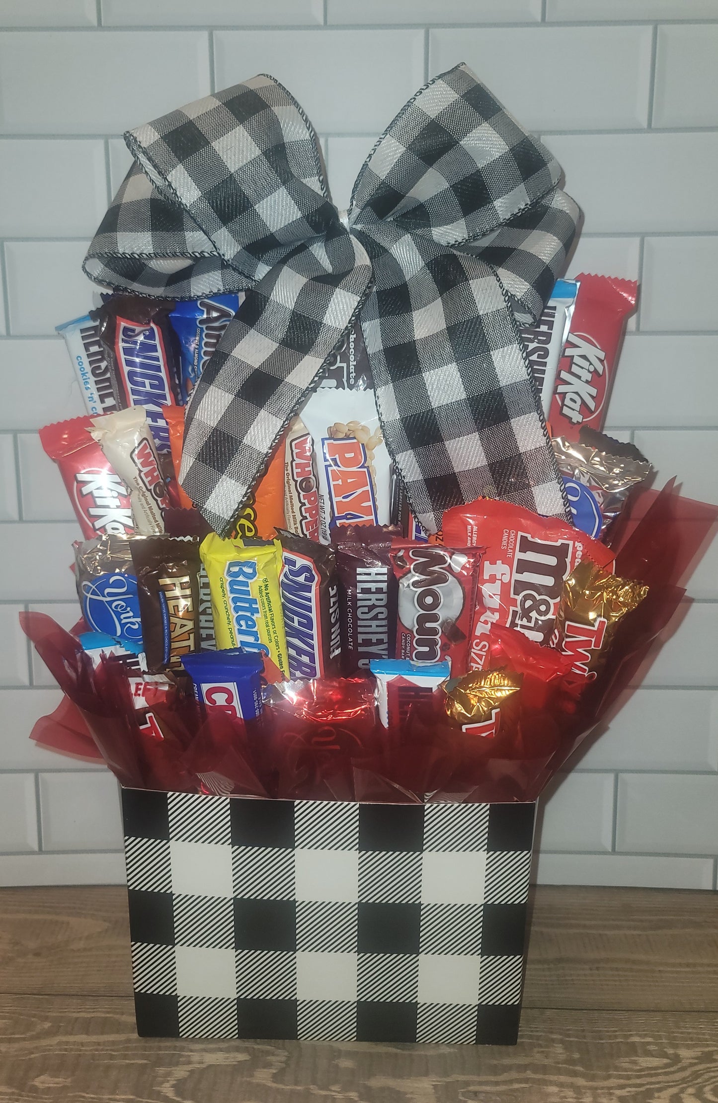 Buffalo Plaid Gift Box - Chocolate Candy Bouquet