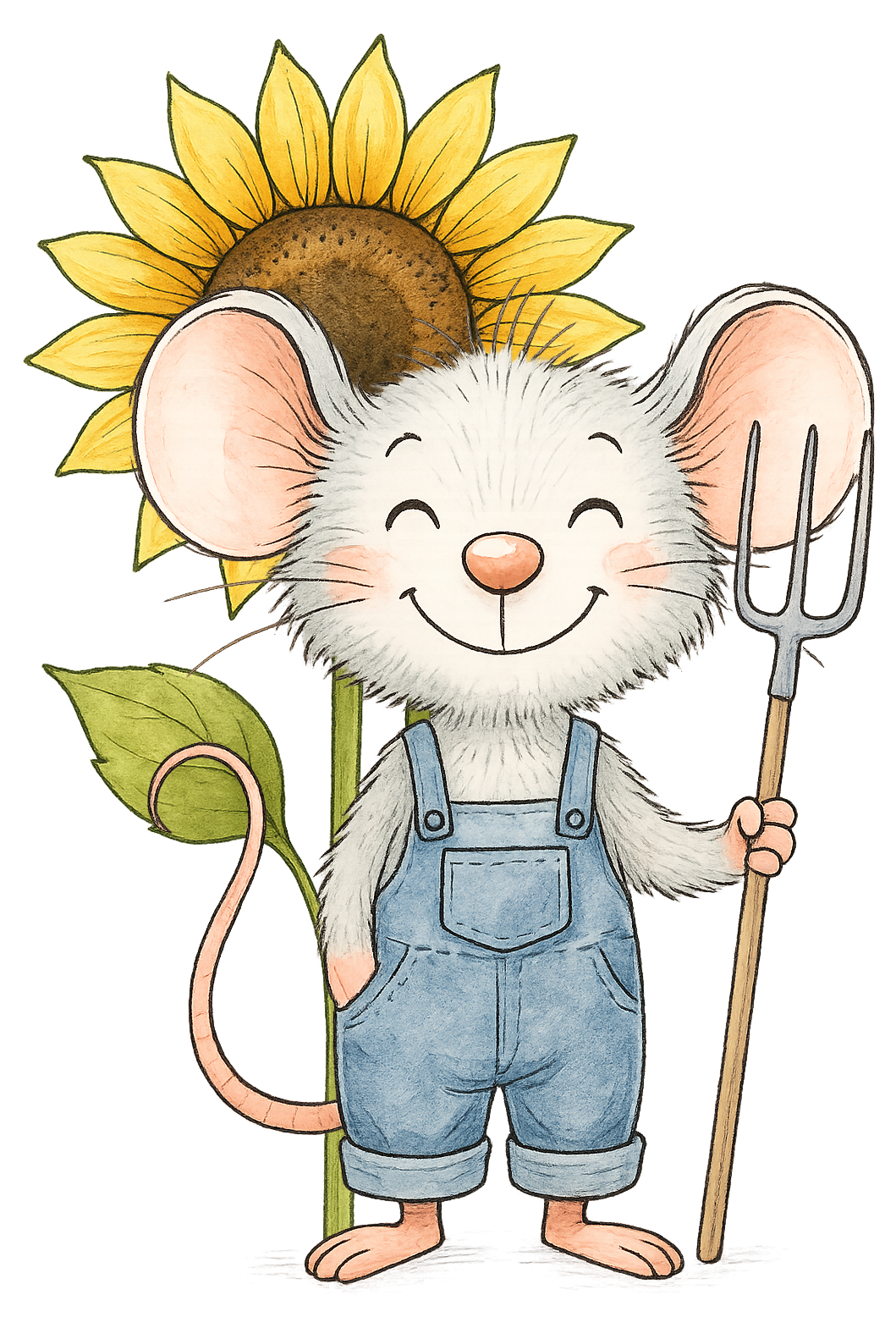 Painting Art Kit - Farmer Mouse, on 8in x 10in canvas board