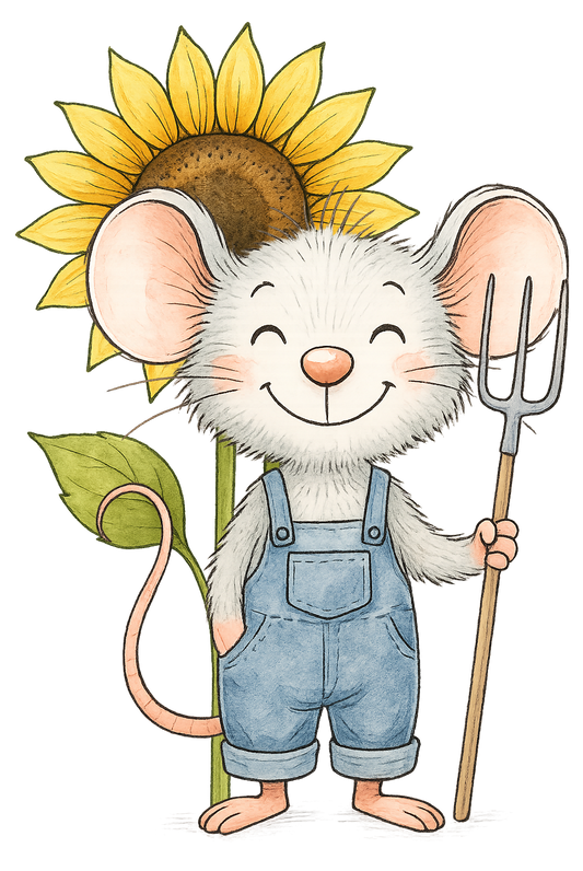 Painting Art Kit - Farmer Mouse, on 8in x 10in canvas board