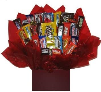 Solid Burgundy Gift Box - Chocolate Candy Bouquet