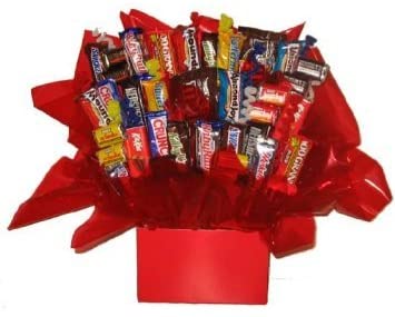 Solid Red Gift Box - Chocolate Candy Bouquet