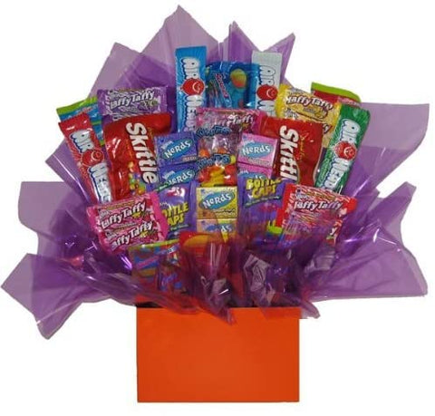 Solid Orange Gift Box - Tart & Taffy Candy Bouquet