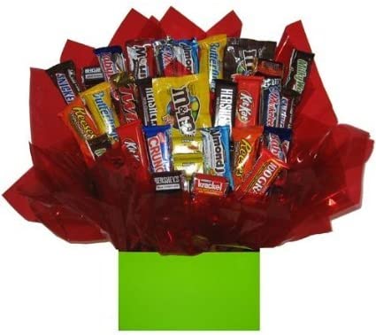 Solid Lime Green Gift Box - Chocolate Candy Bouquet