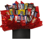 Solid Black with Gold Stripe Gift Box - Chocolate Candy Bouquet