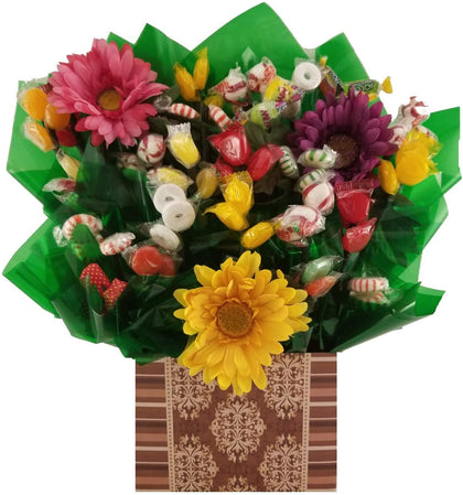 Heirloom Tapestry Gift Box with Hard Candy Bouquet - Great as a Wedding, Anniversary, Birthday, Thank You, Get Well Soon, New Baby, Congratulations, Fathers Day, Mothers Day gift for any occasion