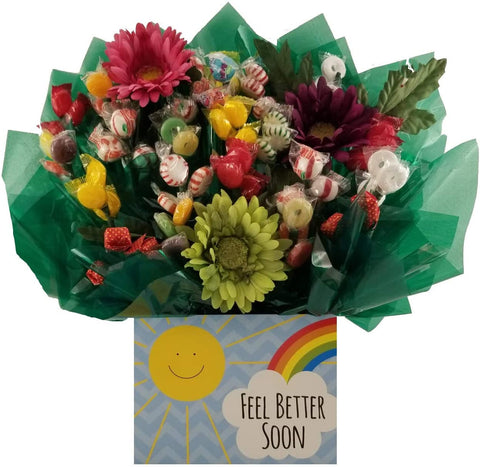 Feel Better Soon Hard Candy Bouquet gift box - Great gift to send wishes of Get Well Soon, Feel Better Soon or Hospital gift or for any occasion…