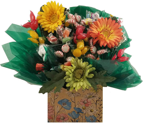 Hard Candy Bouquet gift box - Great as a Thanksgiving, Christmas, Birthday, Thank You, Get Well Soon, Congratulations gift for any occasion (Wildflower Meadows Gift Box)