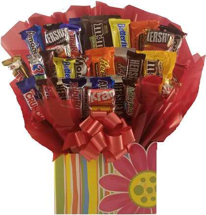 Chocolate Candy Bouquet gift box - Great as gift for Birthday, Thank You, Get Well Soon, Congratulations gift or for any occasion (Citrus Garden Gift Box)