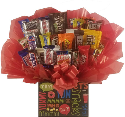 Snack Attack Chocolate Candy Bouquet gift basket box - Great gift for Birthday, Get