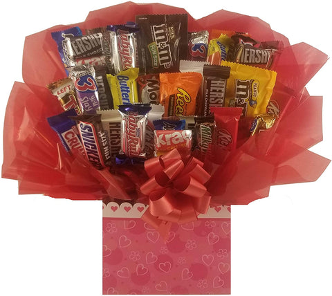 Chocolate Candy bouquet (Scalloped Heart Gift Box)