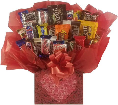 Chocolate Candy bouquet (Rose Heart Gift Box)