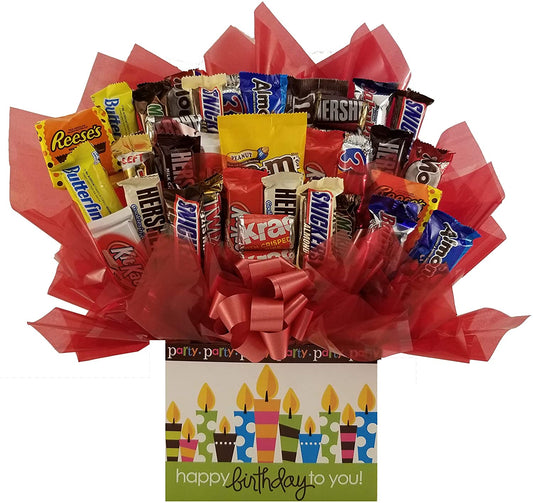 Chocolate Candy Bouquet gift box - Great as gift for Happy Birthday gift or for any occasion (Happy Birthday Party Gift Box)