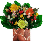 Football Gift Box with Hard Candy Bouquet - Great as a Birthday, Thank You, Get Well Soon, New Baby, New Home, Congratulations gift or for any occasion (Many OPTIONS available)