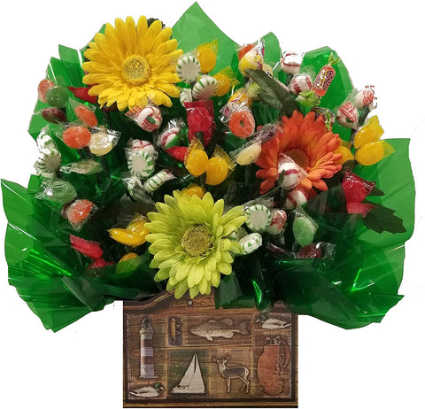 Outdoors Hard Candy Bouquet gift - Great as a Birthday, Thank You, Get Well Soon, New Baby, New Home, Congratulations, Valentines Day gift or for any occasion (Many OPTIONS available below)