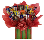 Christmas Ho Ho Ho Stripes Gift Box - Chocolate Candy Bouquet