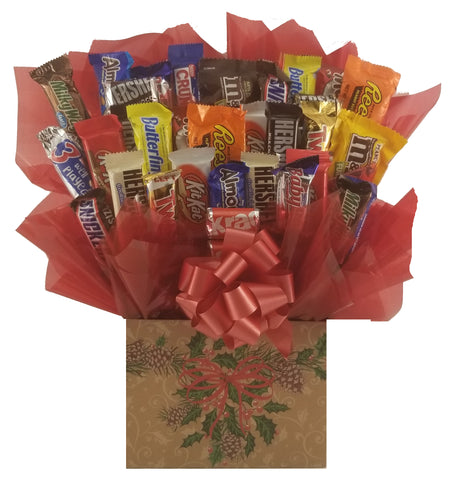 Christmas Holly Berries Gift Box - Chocolate Candy Bouquet