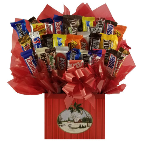 Christmas Home for the Holidays Gift Box - Chocolate Candy Bouquet