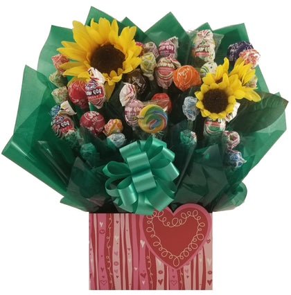 Swirly Heart Gift Box - Lollipop Candy Bouquet